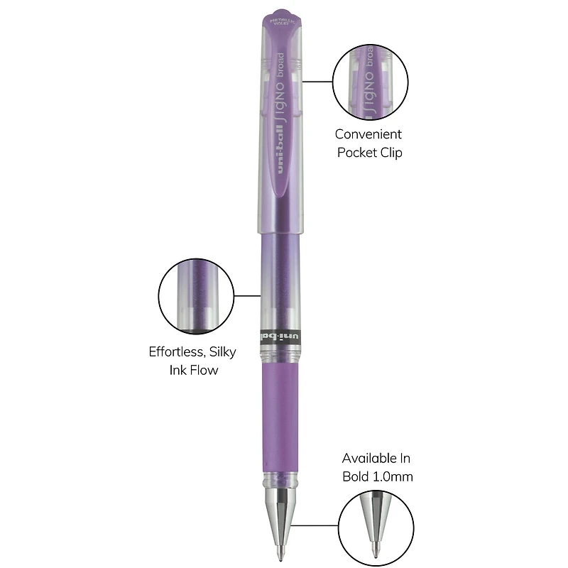 Uniball™ Gel Impact® 1mm Bold Metallic Gel Pens
