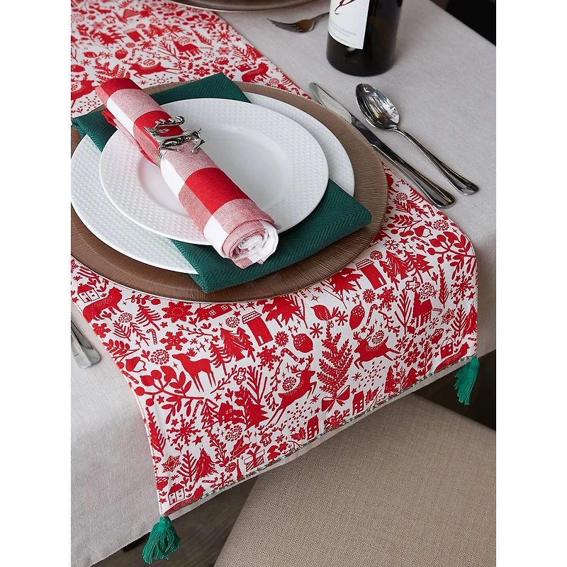 DII® 72" Christmas Woods Embellished Table Runner