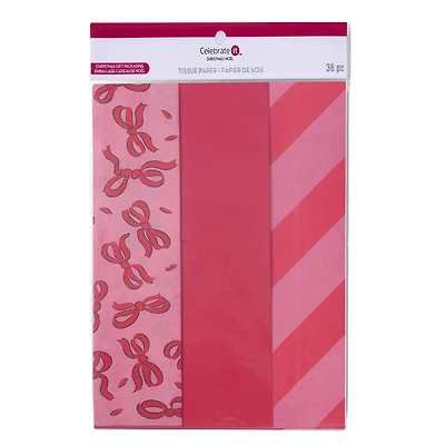 Pink Bows & Stripes Tissue Paper, 24ct. by Celebrate It™