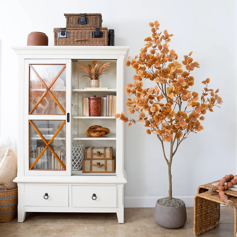 7ft. Artificial Autumn Fall Eucalyptus Tree