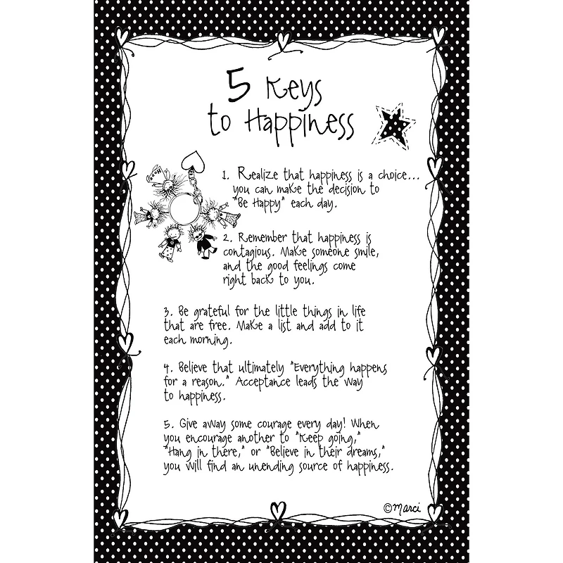Children of the Inner Light® by Marci Art 5 Keys to Happiness Plaque