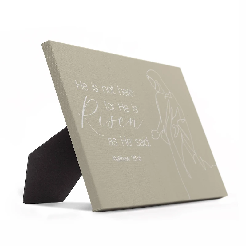 Risen Bible Jesus Easel Back 8" x 10" Tabletop Canvas
