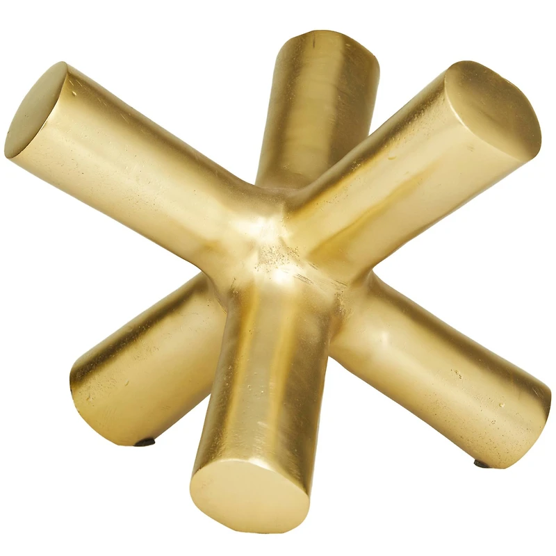 10" Gold Aluminum Jack Abstract Sculpture