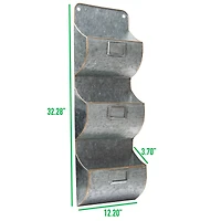 Mind Reader Large 3-Tier Silver Hanging Wall File Organizer