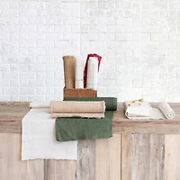 Hello Honey® 6yd. Natural Woven Torn Jute Fabric Roll with Metallic Silver Thread