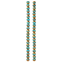 Aqua & Copper Faceted Glass Round Beads, 8mm by Bead Landing™