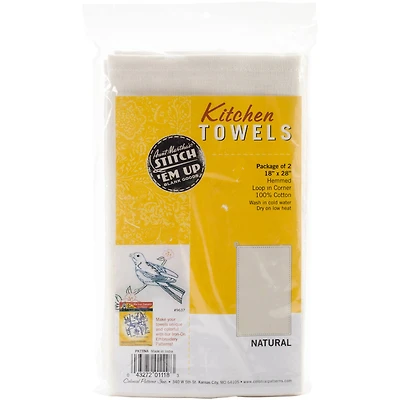 Aunt Martha's Stitch 'Em Up Natural Kitchen Towels