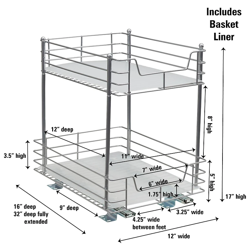 Household Essentials Glidez 2-Tier Cabinet Organizer