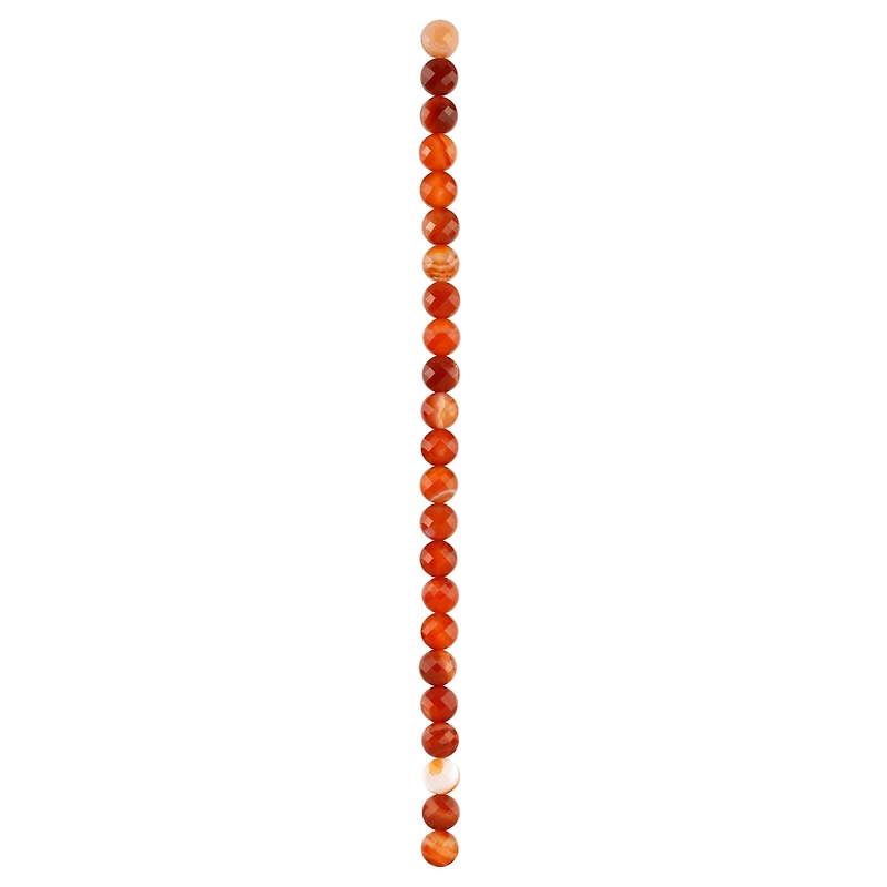 Red Faceted Agate Round Coin Beads, 8mm by Bead Landing™