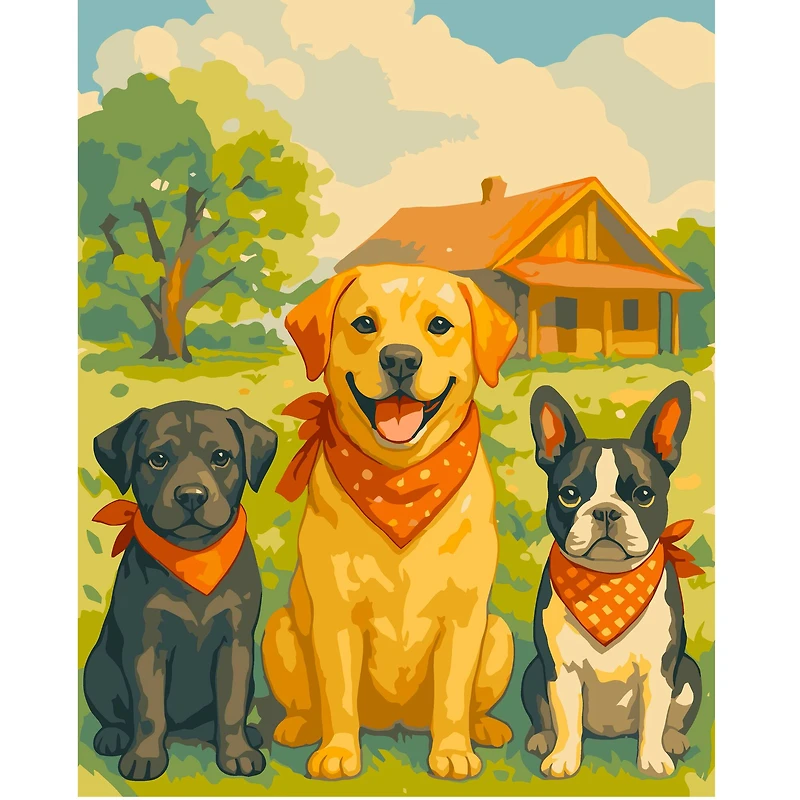 16" x 20" 3 Dogs Paint-by-Number Kit by Artist's Loft®