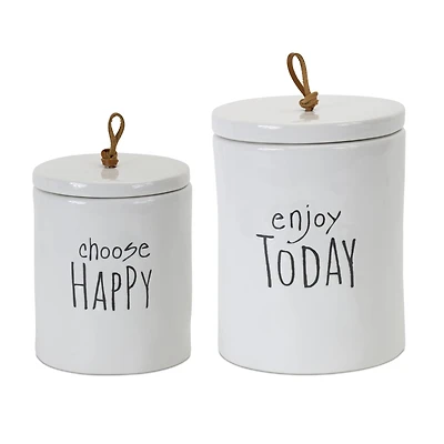 Happy Sentiments Stoneware Canister Set