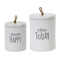 Happy Sentiments Stoneware Canister Set