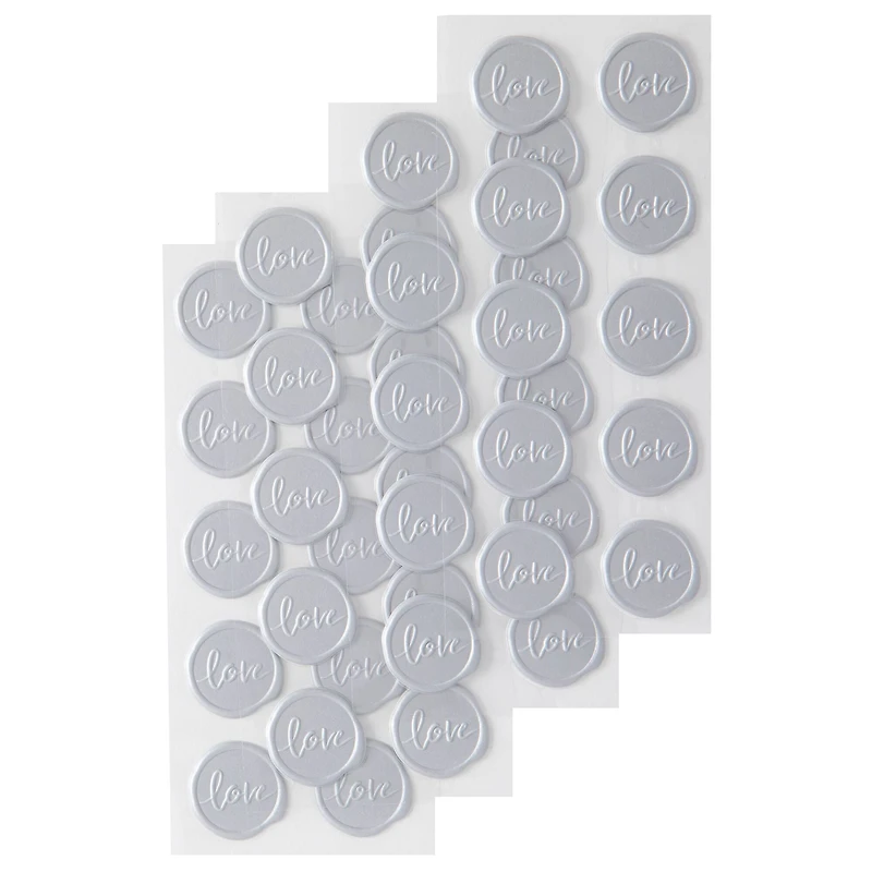Silver Love Faux Wax Envelope Seals by Recollections™