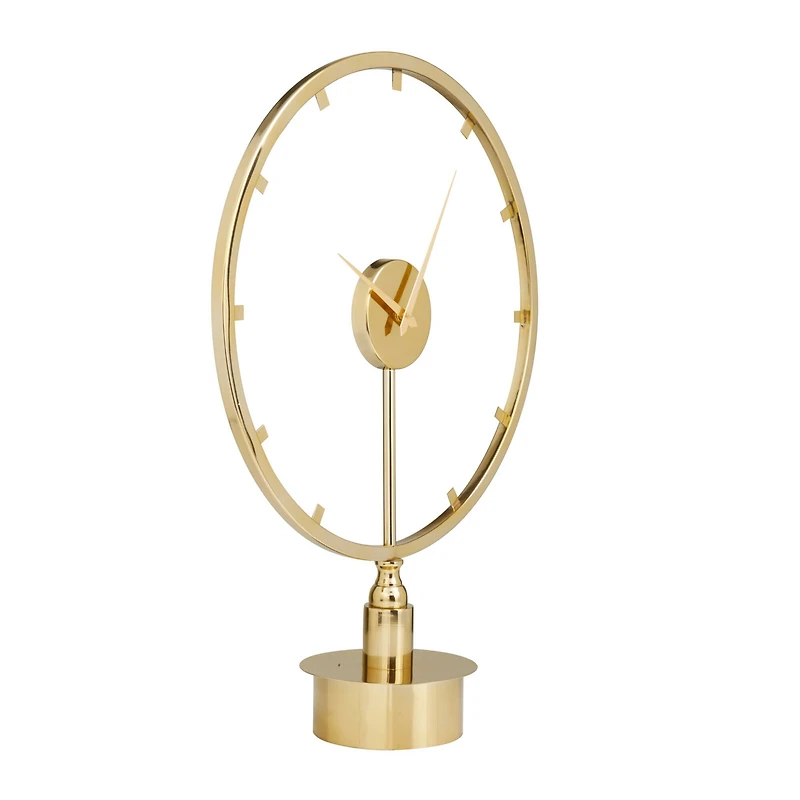 Gold Modern Abstract Clock, 19" x 7" x 25"