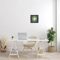 Stupell Industries Abstract Deco Sunburst Shape Over Dark Blue in Frame Wall Art