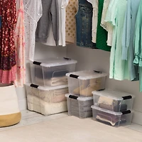 IRIS® 13.5qt. Buckled Clear Boxes with Clear Buckle Lids, 6ct.