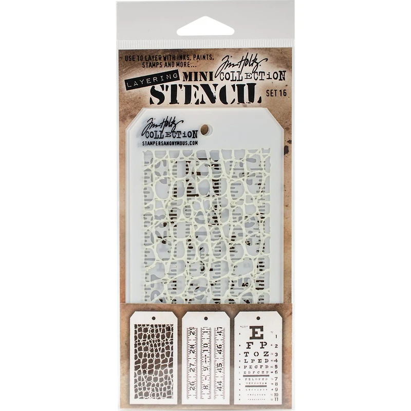 Stampers Anonymous Tim Holtz® Mini Layered Stencil Set #16
