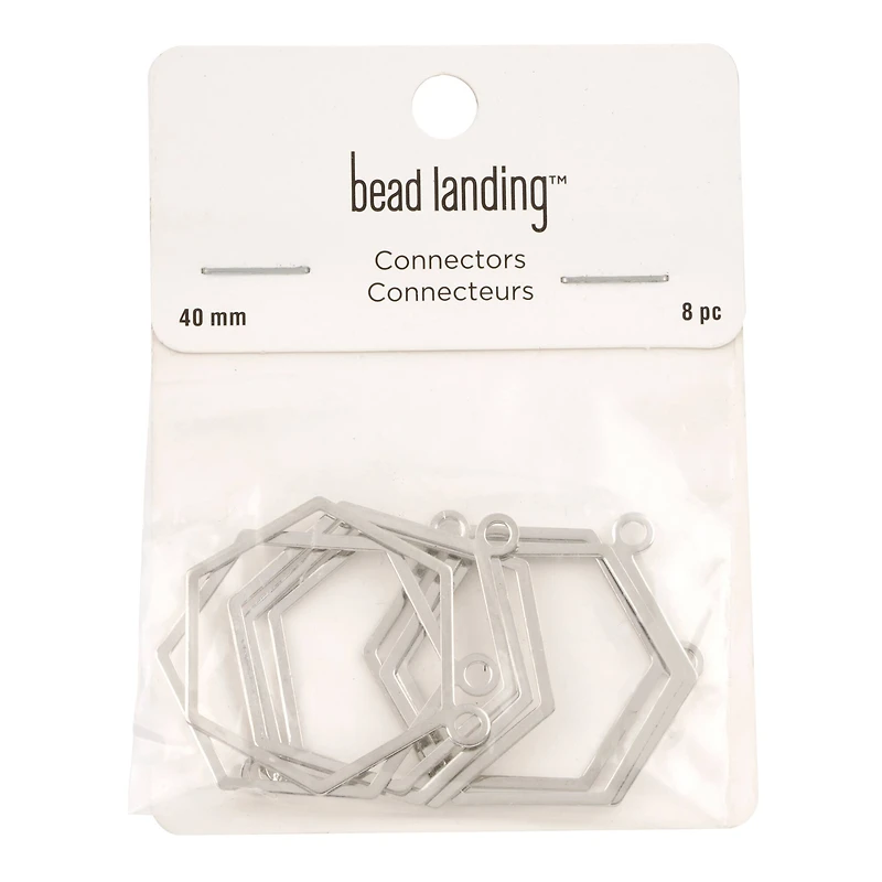Silver Hexagon Connectors by Bead Landing™