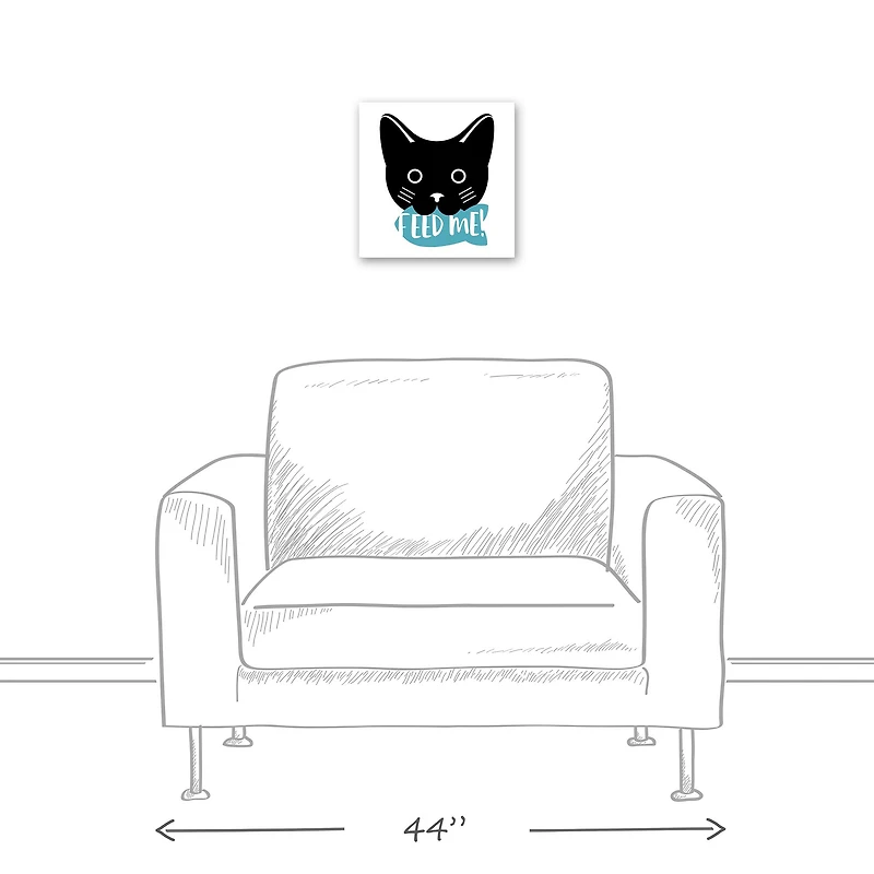 Feed Me Cat Canvas Wall Art