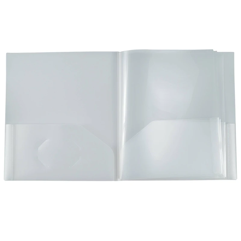 JAM Paper Clear Heavy Duty Plastic 10-Pocket Folder, 3ct.