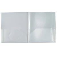 JAM Paper Clear Heavy Duty Plastic 10-Pocket Folder, 3ct.
