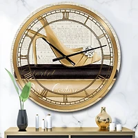 Designart 'Gold Fashion High Hells I Glam Wall Clock
