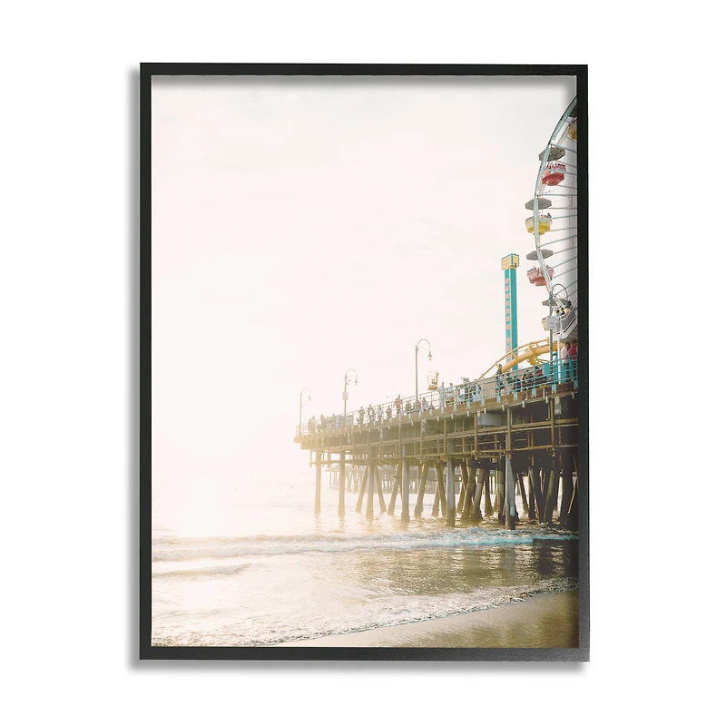 Stupell Industries Coastal Boardwalk Pier Carnival Ferris Wheel Photography Framed Wall Art