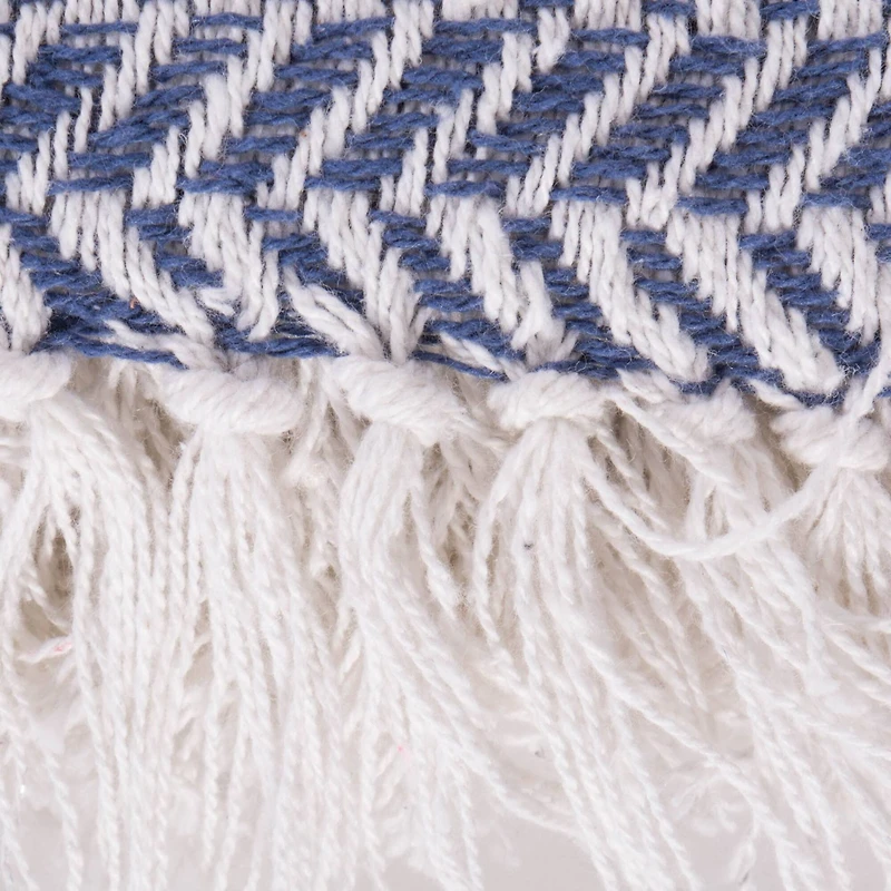 DII® French Blue Herringbone Chevron Throw
