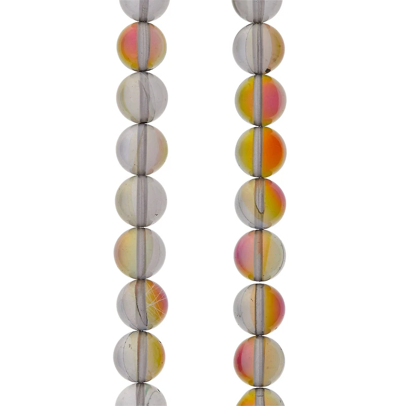 Gray Opal Glass Round Beads, 10mm by Bead Landing™