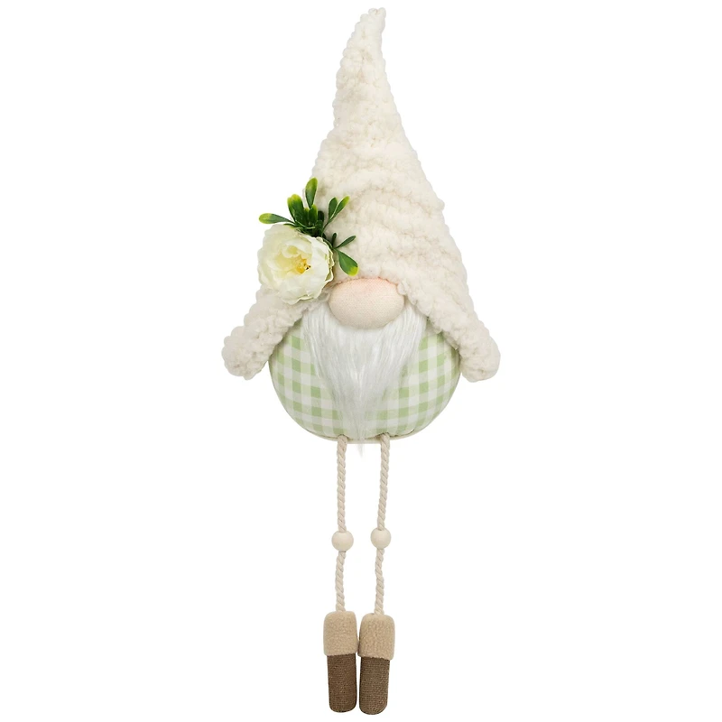 10.5" Plush Sitting Gnome with Dangling Legs Spring Figurine