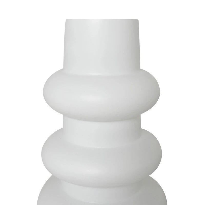 White Glass Dimensional Bubble Vase Set