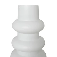 White Glass Dimensional Bubble Vase Set