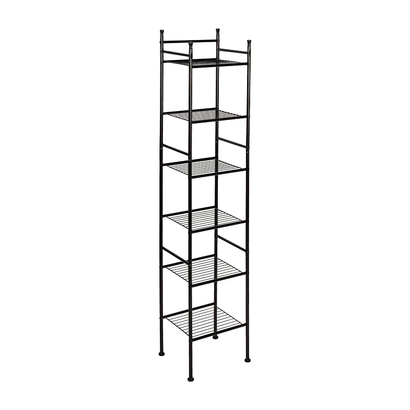 Honey Can Do Black 6-Tier Space-Saving Shelving Tower