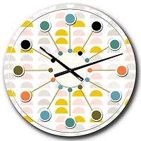 Designart 'Retro Pastel Circular Pattern Iii Mid-Century Modern Wall Clock