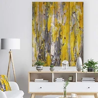 Designart - Grey and Yellow Abstract Pattern