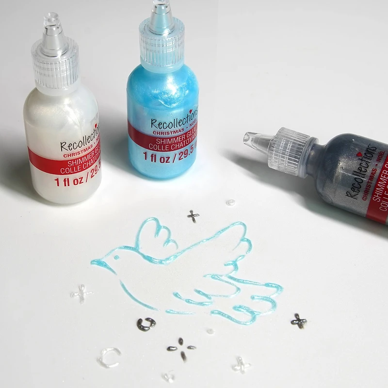 White, Blue & Silver Shimmer Glue Set by Recollections™