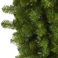 8ft. Pre-Lit Sun Valley Spruce Upside Down Artificial Christmas Tree, Warm White LED Lights