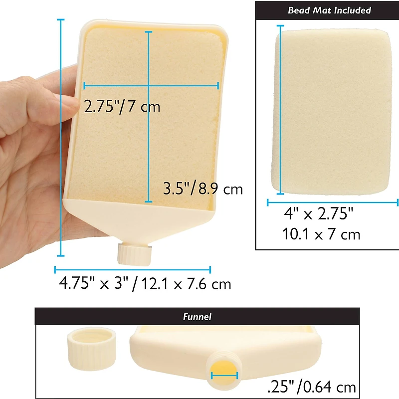 The Beadsmith® BASIC elements™ Small Funnel Tray with Mat