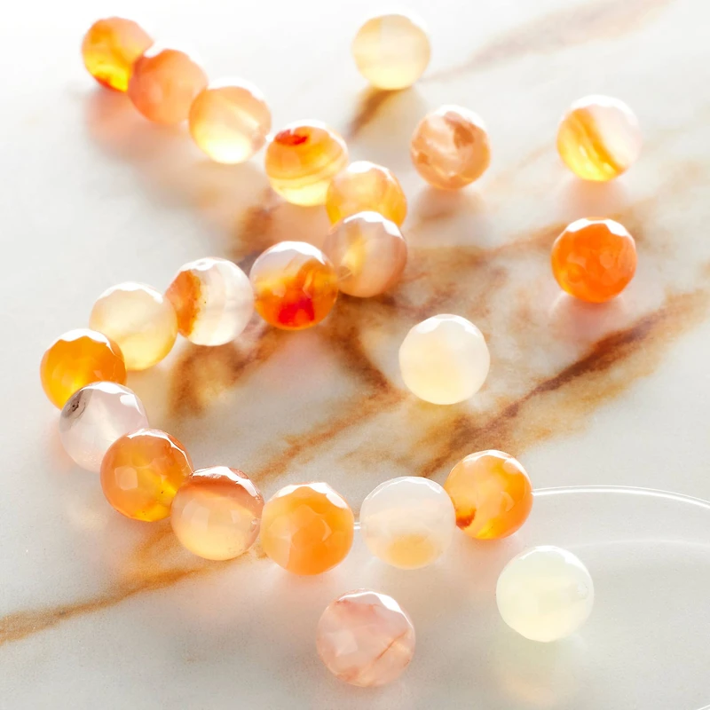 Orange Mixed Agate Round Beads, 8mm by Bead Landing™