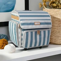 Everything Mary Blue and White Deluxe Collapsible Rolling Craft Bag