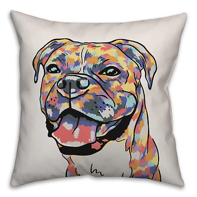 Watercolor Boxer Throw Pillow