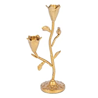 Hello Honey® 11.7" Gold Double Taper Metal Candelabra