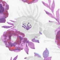 Purple & Gray Floral Cotton Fabric by Loops & Threads™