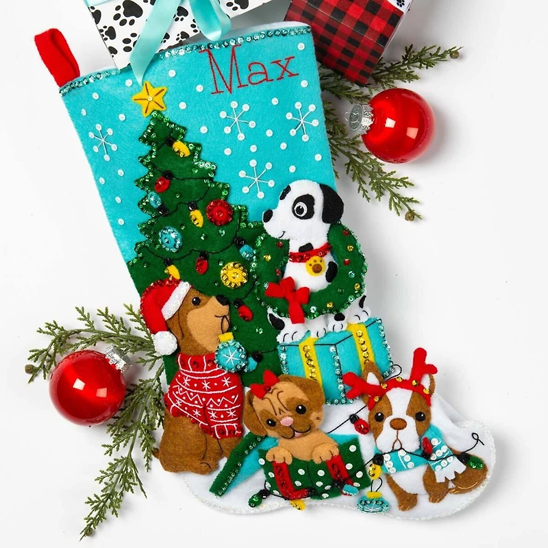Bucilla® Christmas Dogs Felt Stocking Kit