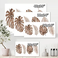 Designart - Tropical Monstera and Palm Leaf In Terracotta