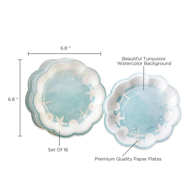 Kate Aspen® 7" Beach Party Premium Paper Plates, 64ct.