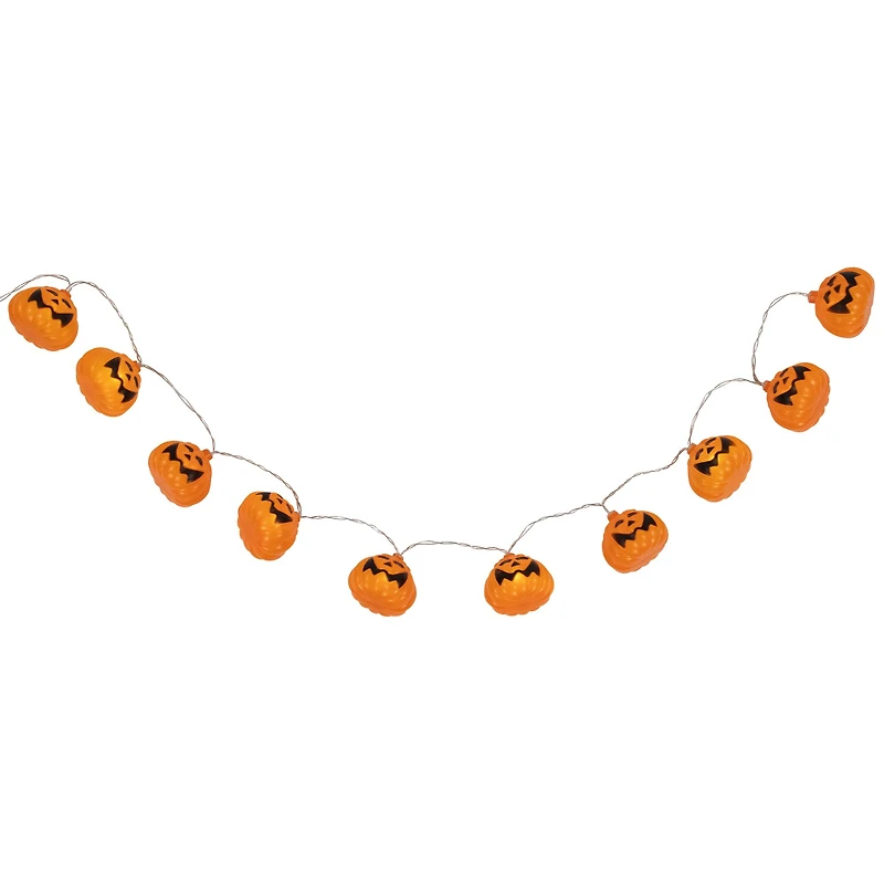 10ct. Jack-O-Lantern LED Warm White String Lights