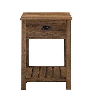 Walker Edison 18" Reclaimed Barnwood Country Drawer Side Table