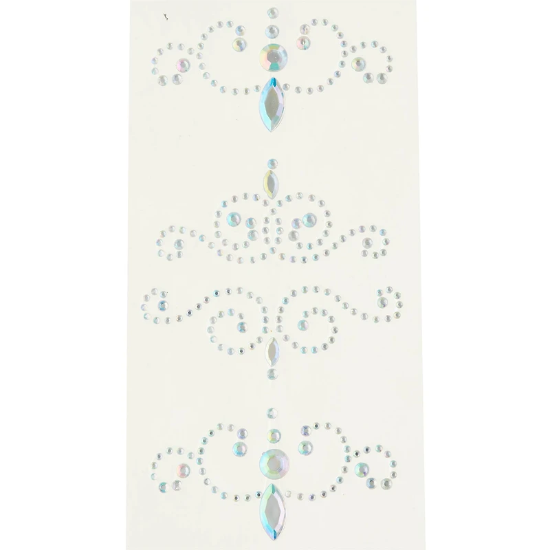 12 Packs: 4 ct. (48 total) Curved Flourish Adhesive Rhinestones by Recollections™