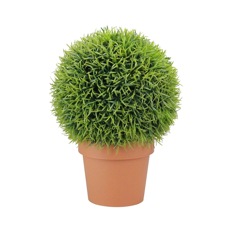 18" Potted Two-Tone Artificial Pine Ball Topiary